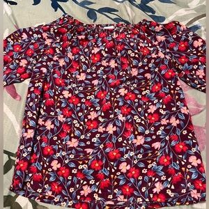 Old Navy 3/4 sleeve elastic scoop neck floral blouse
